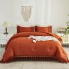 imageAndency Comforter King Size Set Khaki 3 Pieces Boho Tassel Lightweight Fluffy Bedding Comforters amp Sets Soft All Season Bed Set 104x90In Comforter amp 2 PillowcasesTerracotta