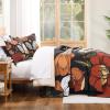 imageAndency Floral Boho Quilt King Size Bedding Set Brown Black 3 Pieces Farmhouse Flower Botanical Summer Bedspreads with 2 Shams Soft Reversible Lightweight Polyester Coverlet Set 106x96Vintage Garden