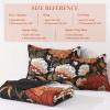 imageAndency Floral Boho Quilt King Size Bedding Set Brown Black 3 Pieces Farmhouse Flower Botanical Summer Bedspreads with 2 Shams Soft Reversible Lightweight Polyester Coverlet Set 106x96Vintage Garden