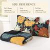 imageAndency Floral Boho Quilt King Size Bedding Set Brown Black 3 Pieces Farmhouse Flower Botanical Summer Bedspreads with 2 Shams Soft Reversible Lightweight Polyester Coverlet Set 106x96Floral Noir