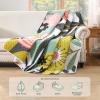 imageAndency Floral Boho Quilt King Size Bedding Set Brown Black 3 Pieces Farmhouse Flower Botanical Summer Bedspreads with 2 Shams Soft Reversible Lightweight Polyester Coverlet Set 106x96Mint Breeze