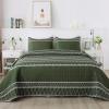 imageAndency Black Oversized Super King Plus Quilt Set 3 Pieces Boho Lightweight Soft Striped Bedspread for All Season 128x120 Printed Bohemian Polyester Reversible Coverlet Comforter Sets08  Green