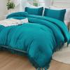 imageAndency Comforter King Size Set Khaki 3 Pieces Boho Tassel Lightweight Fluffy Bedding Comforters amp Sets Soft All Season Bed Set 104x90In Comforter amp 2 PillowcasesTurquoise