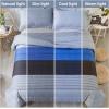 imageAndency Stripe Comforter Set Full Size 79x90 Inch 3 Pieces Teal Patchwork Striped Bed Set Soft Down Alternative Bedding Set with Corner LoopsGray Blue
