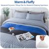 imageAndency Stripe Comforter Set Full Size 79x90 Inch 3 Pieces Teal Patchwork Striped Bed Set Soft Down Alternative Bedding Set with Corner LoopsGray Blue