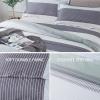 imageAndency Stripe Comforter Set Full Size 79x90 Inch 3 Pieces Teal Patchwork Striped Bed Set Soft Down Alternative Bedding Set with Corner LoopsMint Green
