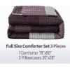 imageAndency Stripe Comforter Set Full Size 79x90 Inch 3 Pieces Teal Patchwork Striped Bed Set Soft Down Alternative Bedding Set with Corner LoopsPurple Gray