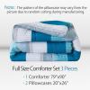 imageAndency Stripe Comforter Set Full Size 79x90 Inch 3 Pieces Teal Patchwork Striped Bed Set Soft Down Alternative Bedding Set with Corner LoopsTeal