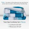 imageAndency Stripe Comforter Set Full Size 79x90 Inch 3 Pieces Teal Patchwork Striped Bed Set Soft Down Alternative Bedding Set with Corner LoopsTeal
