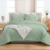 imageAndency King Size Comforter Set 7 Pieces Ivory  Bed in a Bag King Boho Lightweight Fluffy Tufted Bedding Sets with Quilt Comforter Sheets Pillowcases amp ShamsSage Green