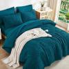 imageAndency King Size Comforter Set 7 Pieces Ivory  Bed in a Bag King Boho Lightweight Fluffy Tufted Bedding Sets with Quilt Comforter Sheets Pillowcases amp ShamsTeal
