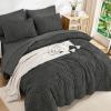 imageAndency King Size Comforter Set 7 Pieces Ivory  Bed in a Bag King Boho Lightweight Fluffy Tufted Bedding Sets with Quilt Comforter Sheets Pillowcases amp ShamsDark Grey