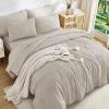 imageAndency King Size Comforter Set 7 Pieces Ivory  Bed in a Bag King Boho Lightweight Fluffy Tufted Bedding Sets with Quilt Comforter Sheets Pillowcases amp ShamsLinen