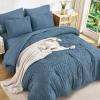 imageAndency King Size Comforter Set 7 Pieces Ivory  Bed in a Bag King Boho Lightweight Fluffy Tufted Bedding Sets with Quilt Comforter Sheets Pillowcases amp ShamsOcean Blue