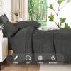 imageAndency King Size Comforter Set 7 Pieces Ivory  Bed in a Bag King Boho Lightweight Fluffy Tufted Bedding Sets with Quilt Comforter Sheets Pillowcases amp ShamsDark Grey