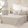 imageAndency Ruched Full Size Comforter Sets Linen 7 Pieces Ruffle Bed Set in a Bag Shabby Chic Pleat Bedding Set with Comforter Sheets Pillowcase amp Sham Lightweight Soft All SeasonPink