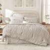 imageAndency Ruched Full Size Comforter Sets Linen 7 Pieces Ruffle Bed Set in a Bag Shabby Chic Pleat Bedding Set with Comforter Sheets Pillowcase amp Sham Lightweight Soft All SeasonPink
