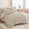 imageAndency King Size Comforter Set 7 Pieces Ivory  Bed in a Bag King Boho Lightweight Fluffy Tufted Bedding Sets with Quilt Comforter Sheets Pillowcases amp ShamsOatmeal