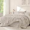 imageAndency Ruched Full Size Comforter Sets Linen 7 Pieces Ruffle Bed Set in a Bag Shabby Chic Pleat Bedding Set with Comforter Sheets Pillowcase amp Sham Lightweight Soft All SeasonPink