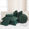 image:imageAndency Dark Emerald Green Queen Comforter Set 7 Piece Bed in a Bag Queen Size Soft Lightweight Tufted Boho Bedding Set with Comforter Sheets Pillowcases amp Shams