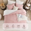 image:imageAndency Fluffy Comforter Set Queen Size Black Sherpa Fleece Super Soft Warm Bedding for Winter Luxury Boho Jacquard Thick Fuzzy Plush Bed Set 3 Pieces1 Shaggy Comforter 2 PillowcasesBlush