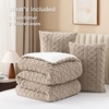 image:imageAndency Fluffy Comforter Set Queen Size Black Sherpa Fleece Super Soft Warm Bedding for Winter Luxury Boho Jacquard Thick Fuzzy Plush Bed Set 3 Pieces1 Shaggy Comforter 2 PillowcasesKhaki