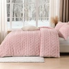 image:imageAndency Fluffy Comforter Set Queen Size Black Sherpa Fleece Super Soft Warm Bedding for Winter Luxury Boho Jacquard Thick Fuzzy Plush Bed Set 3 Pieces1 Shaggy Comforter 2 PillowcasesBlush