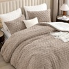 image:imageAndency Fluffy Comforter Set Queen Size Black Sherpa Fleece Super Soft Warm Bedding for Winter Luxury Boho Jacquard Thick Fuzzy Plush Bed Set 3 Pieces1 Shaggy Comforter 2 PillowcasesKhaki
