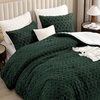 image:imageAndency Fluffy Comforter Set Queen Size Black Sherpa Fleece Super Soft Warm Bedding for Winter Luxury Boho Jacquard Thick Fuzzy Plush Bed Set 3 Pieces1 Shaggy Comforter 2 PillowcasesDark Green