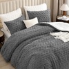 image:imageAndency Fluffy Comforter Set Queen Size Black Sherpa Fleece Super Soft Warm Bedding for Winter Luxury Boho Jacquard Thick Fuzzy Plush Bed Set 3 Pieces1 Shaggy Comforter 2 PillowcasesGrey
