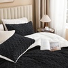 image:imageAndency Fluffy Comforter Set Queen Size Black Sherpa Fleece Super Soft Warm Bedding for Winter Luxury Boho Jacquard Thick Fuzzy Plush Bed Set 3 Pieces1 Shaggy Comforter 2 PillowcasesBlack