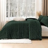 image:imageAndency Fluffy Comforter Set Queen Size Black Sherpa Fleece Super Soft Warm Bedding for Winter Luxury Boho Jacquard Thick Fuzzy Plush Bed Set 3 Pieces1 Shaggy Comforter 2 PillowcasesDark Green