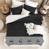 image:imageAndency Fluffy Comforter Set Queen Size Black Sherpa Fleece Super Soft Warm Bedding for Winter Luxury Boho Jacquard Thick Fuzzy Plush Bed Set 3 Pieces1 Shaggy Comforter 2 PillowcasesBlack