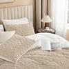 image:imageAndency Fluffy Comforter Set Queen Size Black Sherpa Fleece Super Soft Warm Bedding for Winter Luxury Boho Jacquard Thick Fuzzy Plush Bed Set 3 Pieces1 Shaggy Comforter 2 PillowcasesBeige