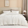 image:imageAndency Fluffy Comforter Set Queen Size Black Sherpa Fleece Super Soft Warm Bedding for Winter Luxury Boho Jacquard Thick Fuzzy Plush Bed Set 3 Pieces1 Shaggy Comforter 2 PillowcasesWhite