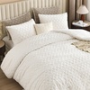 image:imageAndency Fluffy Comforter Set Queen Size Black Sherpa Fleece Super Soft Warm Bedding for Winter Luxury Boho Jacquard Thick Fuzzy Plush Bed Set 3 Pieces1 Shaggy Comforter 2 PillowcasesWhite