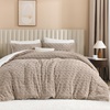 image:imageAndency Fluffy Comforter Set Queen Size Black Sherpa Fleece Super Soft Warm Bedding for Winter Luxury Boho Jacquard Thick Fuzzy Plush Bed Set 3 Pieces1 Shaggy Comforter 2 PillowcasesKhaki