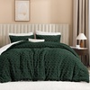 image:imageAndency Fluffy Comforter Set Queen Size Black Sherpa Fleece Super Soft Warm Bedding for Winter Luxury Boho Jacquard Thick Fuzzy Plush Bed Set 3 Pieces1 Shaggy Comforter 2 PillowcasesDark Green