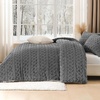 image:imageAndency Fluffy Comforter Set Queen Size Black Sherpa Fleece Super Soft Warm Bedding for Winter Luxury Boho Jacquard Thick Fuzzy Plush Bed Set 3 Pieces1 Shaggy Comforter 2 PillowcasesGrey