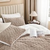 image:imageAndency Fluffy Comforter Set Queen Size Black Sherpa Fleece Super Soft Warm Bedding for Winter Luxury Boho Jacquard Thick Fuzzy Plush Bed Set 3 Pieces1 Shaggy Comforter 2 PillowcasesKhaki