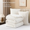 image:imageAndency Fluffy Comforter Set Queen Size Black Sherpa Fleece Super Soft Warm Bedding for Winter Luxury Boho Jacquard Thick Fuzzy Plush Bed Set 3 Pieces1 Shaggy Comforter 2 PillowcasesWhite
