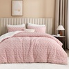 image:imageAndency Fluffy Comforter Set Queen Size Black Sherpa Fleece Super Soft Warm Bedding for Winter Luxury Boho Jacquard Thick Fuzzy Plush Bed Set 3 Pieces1 Shaggy Comforter 2 PillowcasesBlush