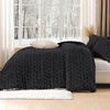 image:imageAndency Fluffy Comforter Set Queen Size Black Sherpa Fleece Super Soft Warm Bedding for Winter Luxury Boho Jacquard Thick Fuzzy Plush Bed Set 3 Pieces1 Shaggy Comforter 2 PillowcasesBlack