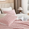 image:imageAndency Fluffy Comforter Set Queen Size Black Sherpa Fleece Super Soft Warm Bedding for Winter Luxury Boho Jacquard Thick Fuzzy Plush Bed Set 3 Pieces1 Shaggy Comforter 2 PillowcasesBlush