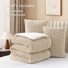 image:imageAndency Fluffy Comforter Set Queen Size Black Sherpa Fleece Super Soft Warm Bedding for Winter Luxury Boho Jacquard Thick Fuzzy Plush Bed Set 3 Pieces1 Shaggy Comforter 2 PillowcasesBeige