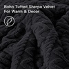 image:imageAndency Fluffy Comforter Set Queen Size Black Sherpa Fleece Super Soft Warm Bedding for Winter Luxury Boho Jacquard Thick Fuzzy Plush Bed Set 3 Pieces1 Shaggy Comforter 2 PillowcasesBlack