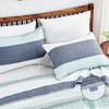 image:imageAndency King Size Sage Green Quilt Set Soft Lightweight Striped Patchwork Coverlet Bedding Set All Season Quilted Bedspread with 2 Pillow Shams