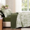 image:imageAndency Quilt Queen Size Sage Green Flower Bedspread Queen Size 3 Pieces Soft Bedding Set Lightweight Coverlet Set for All Season with 2 Pillowcases 96x90White  Green