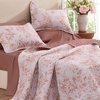image:imageAndency Quilt Queen Size Sage Green Flower Bedspread Queen Size 3 Pieces Soft Bedding Set Lightweight Coverlet Set for All Season with 2 Pillowcases 96x90Misty Pink