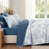image:imageAndency Quilt Queen Size Sage Green Flower Bedspread Queen Size 3 Pieces Soft Bedding Set Lightweight Coverlet Set for All Season with 2 Pillowcases 96x90White  Blue